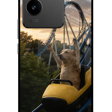 Rollercoaster Dog Vivo T2 Pro 5G Glass Case