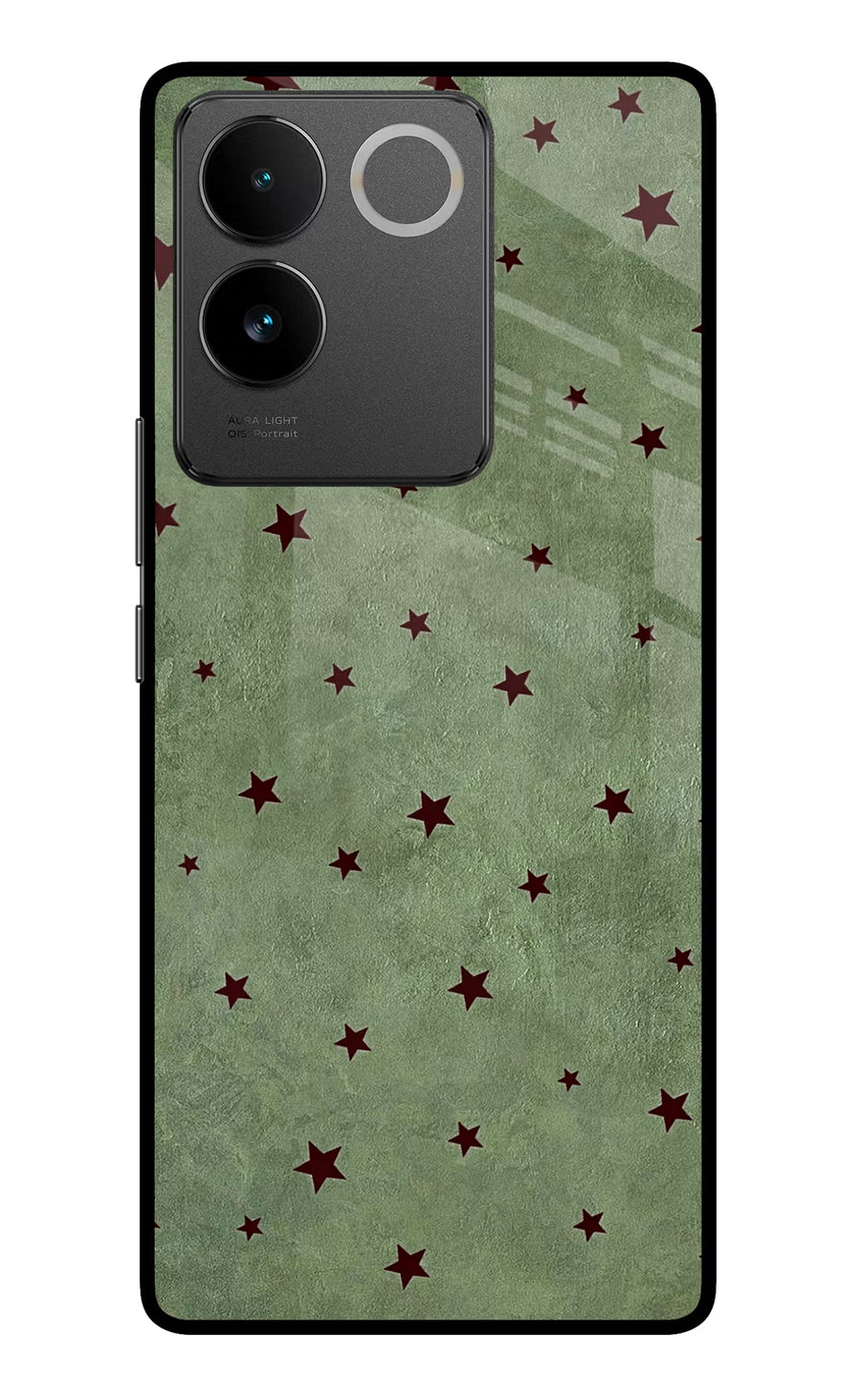 Green Stars Vivo T2 Pro 5G Back Cover, Glass case