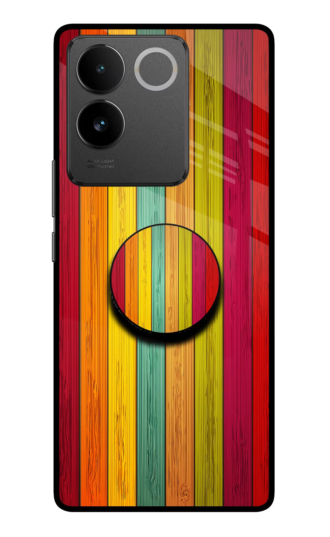 Multicolor Wooden Vivo T2 Pro 5G Pop Case by Casekaro