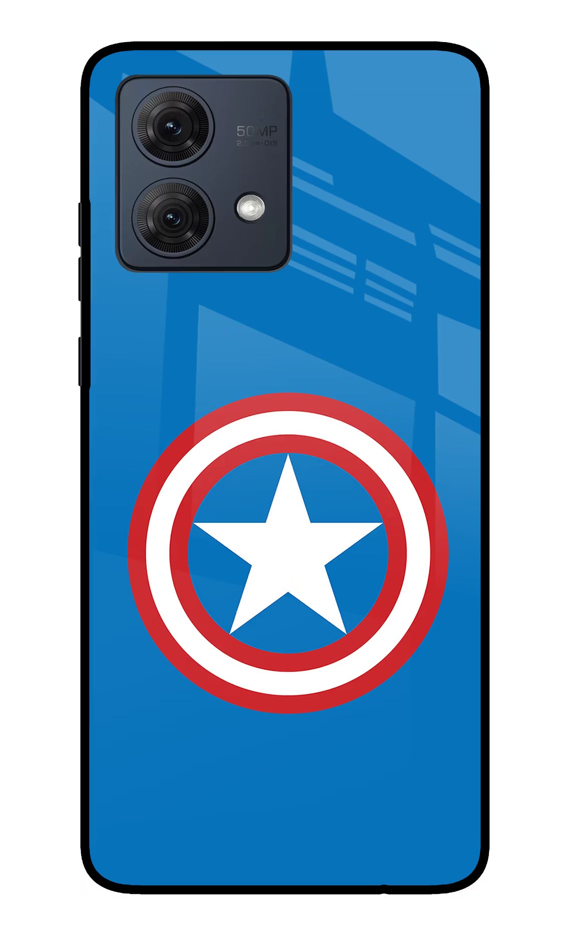 Captain America Logo Moto G54 5G Glass Case Back Cover by Casekaro