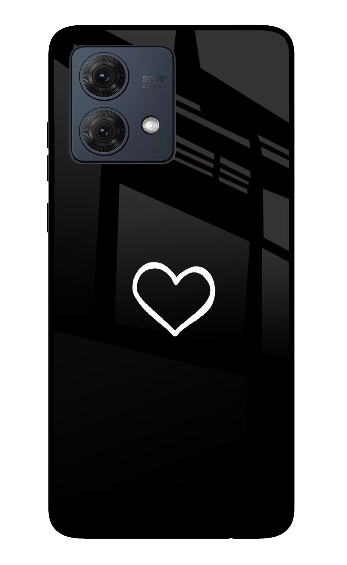 Heart Moto G54 5G Glass Case Back Cover by Casekaro