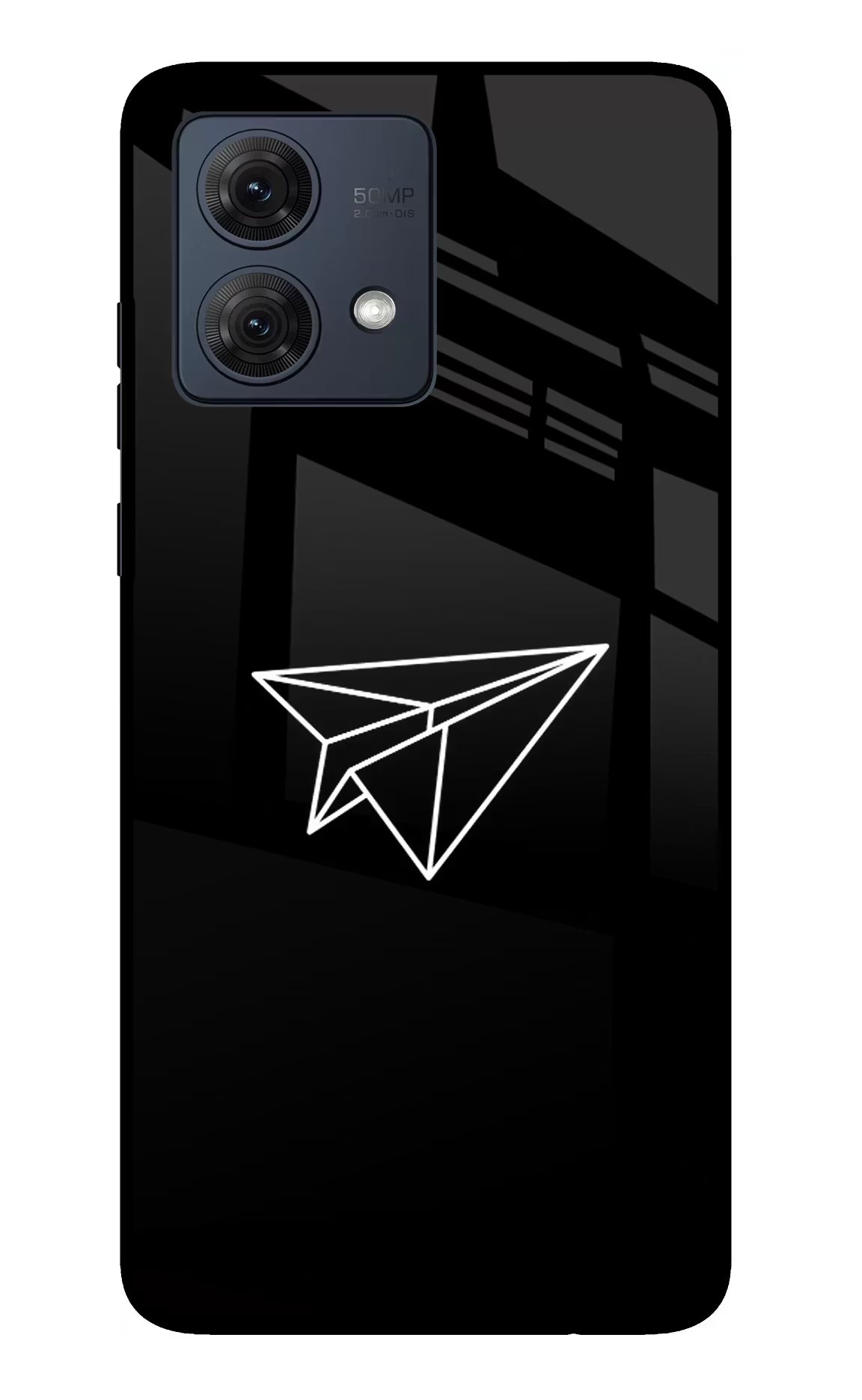 Paper Plane White Moto G54 5G Glass Case Back Cover by Casekaro