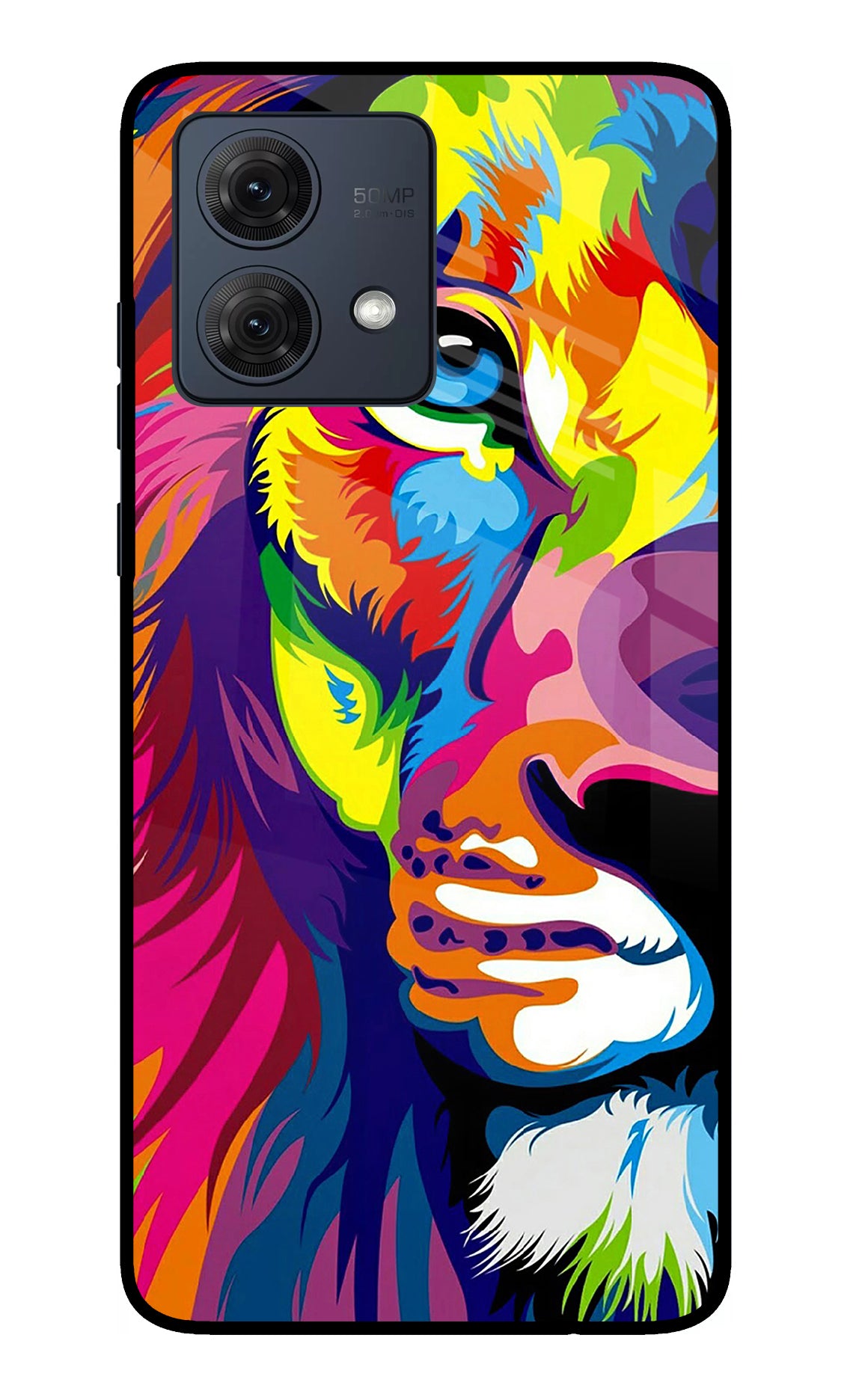 Lion Half Face Moto G54 5G Glass Case