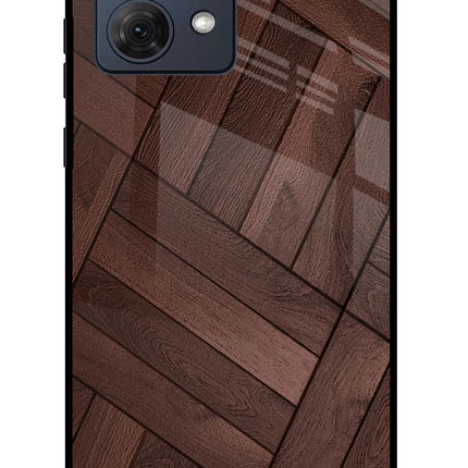Wooden Texture Design Moto G54 5G Glass Case Back Cover by Casekaro