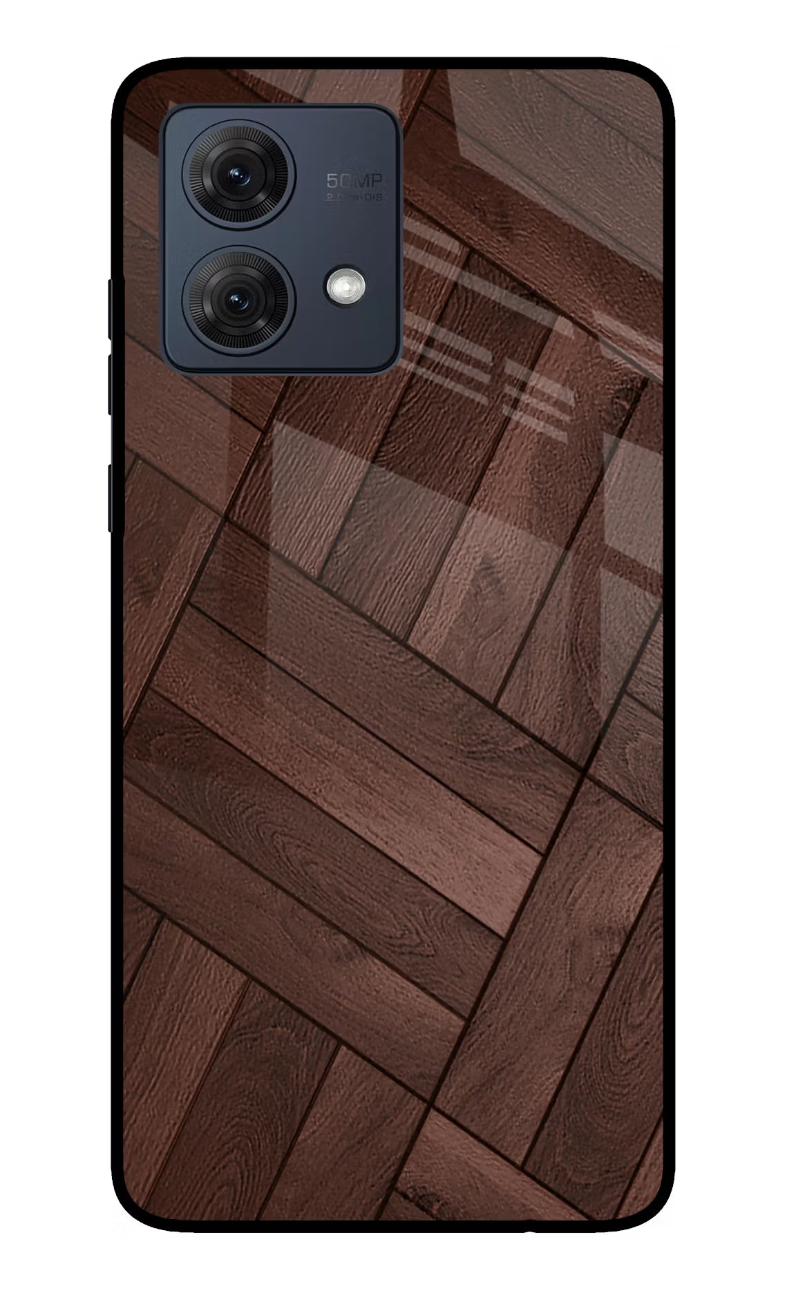 Wooden Texture Design Moto G54 5G Glass Case Back Cover by Casekaro