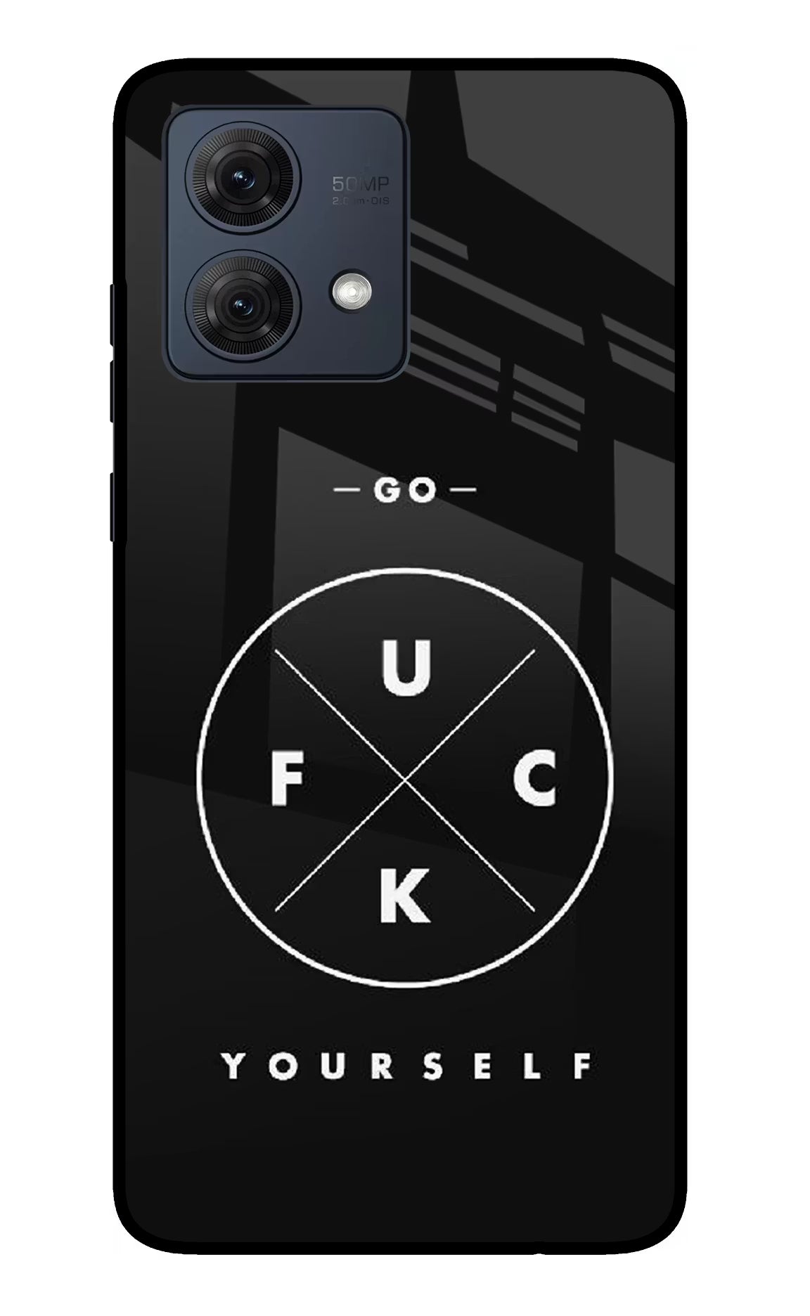 Go Fuck Yourself Moto G54 5G Glass Case Back Cover by Casekaro