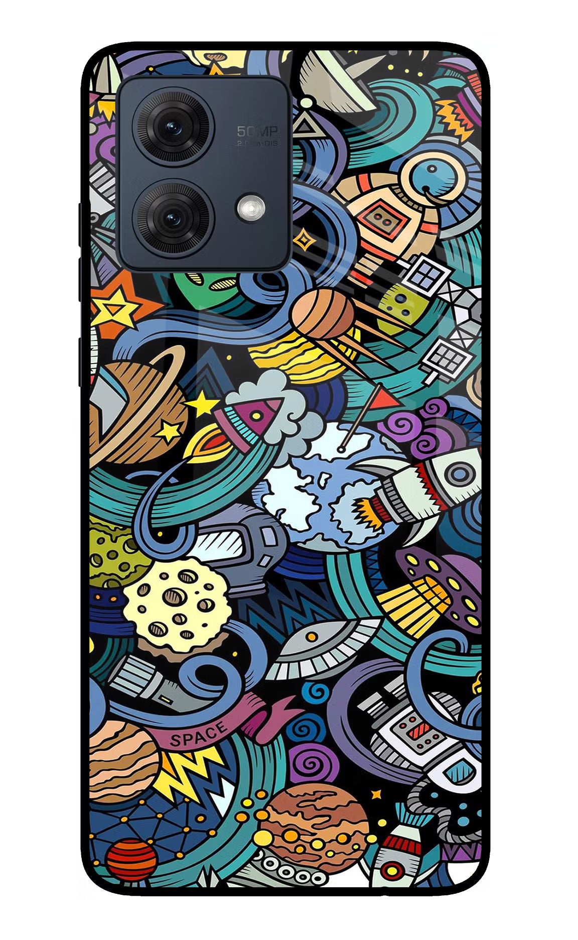 Space Abstract Moto G54 5G Glass Case Back Cover by Casekaro