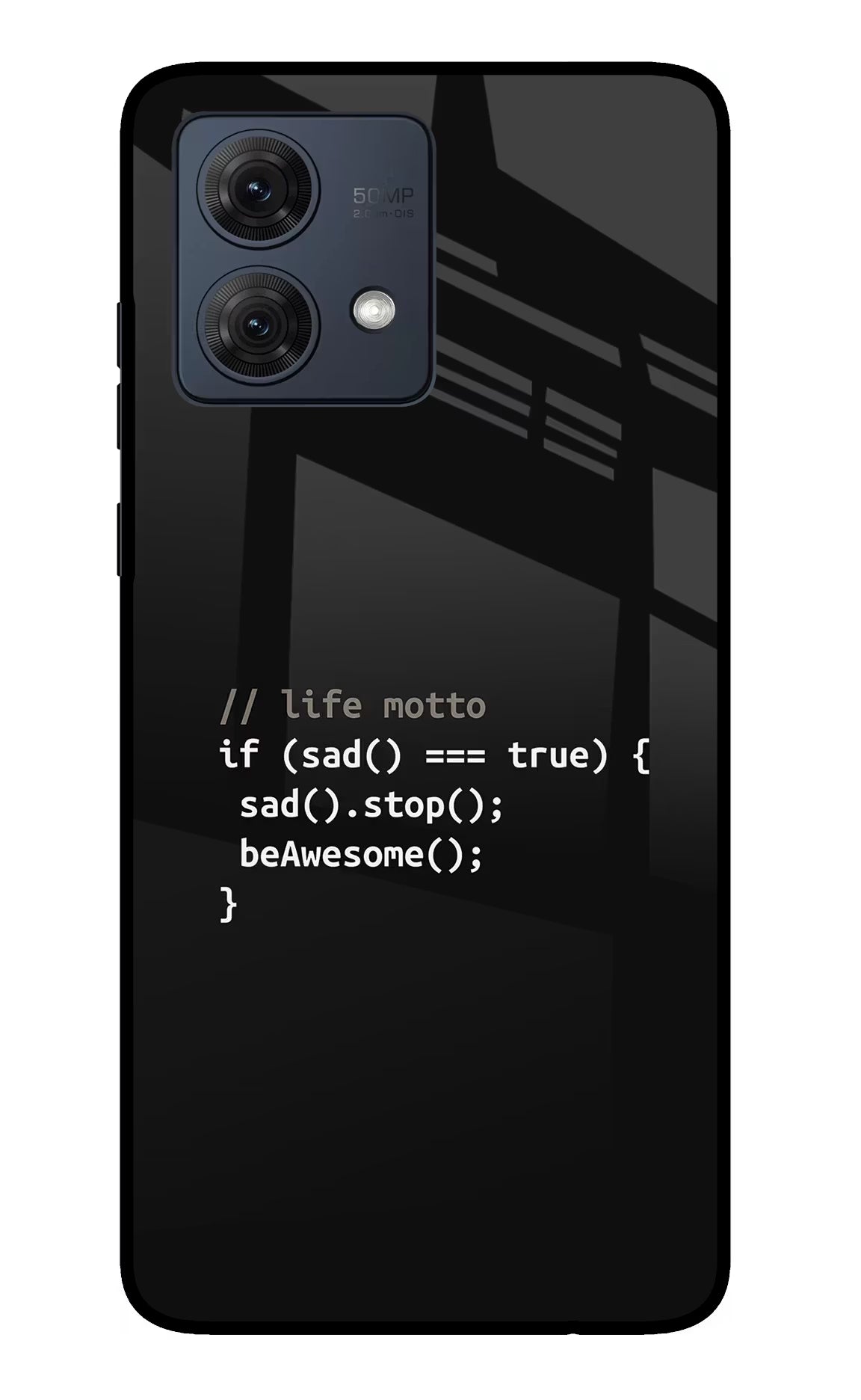 Life Motto Code Moto G54 5G Glass Case Back Cover by Casekaro