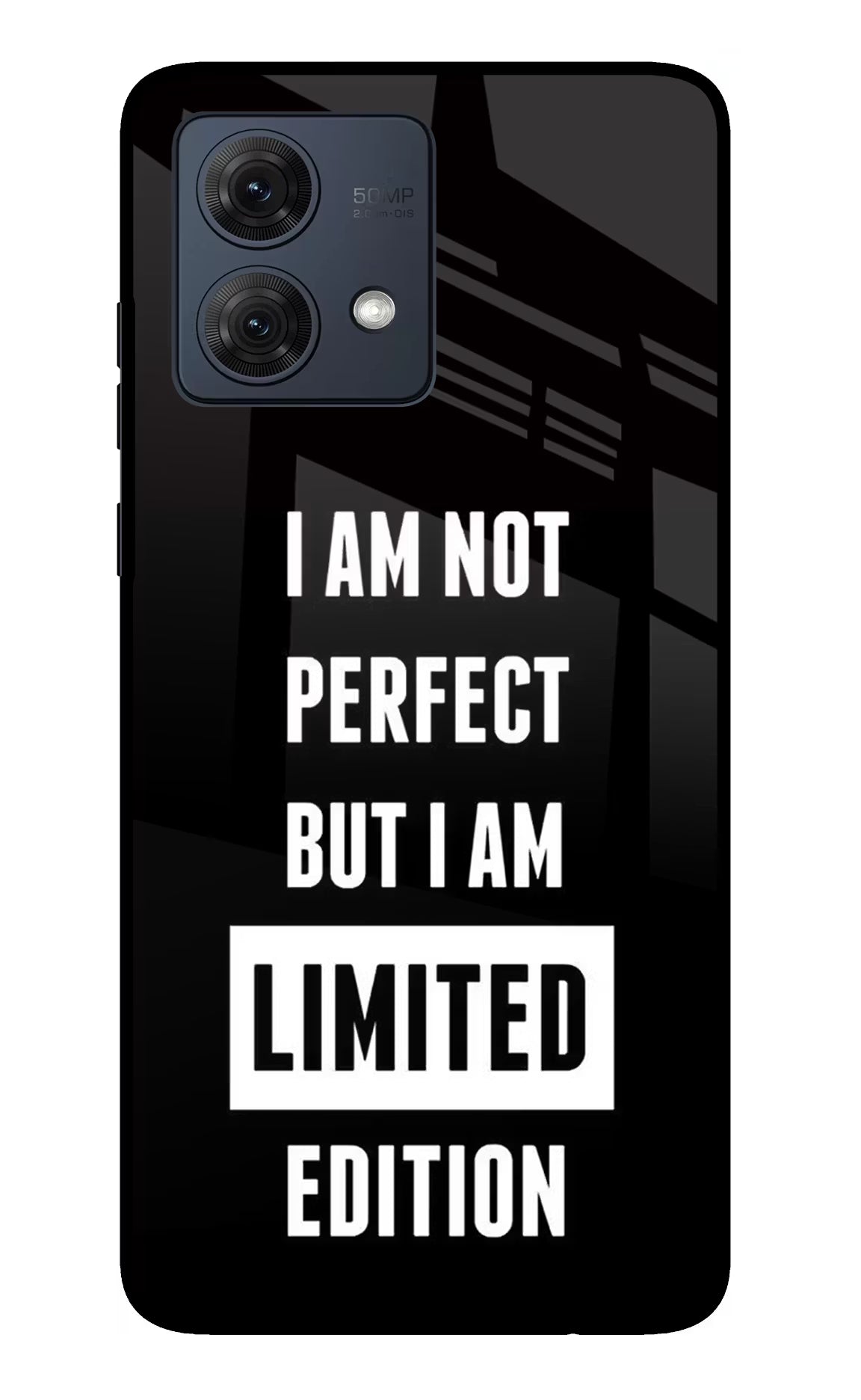 I Am Not Perfect But I Am Limited Edition Moto G54 5G Glass Case Back Cover by Casekaro