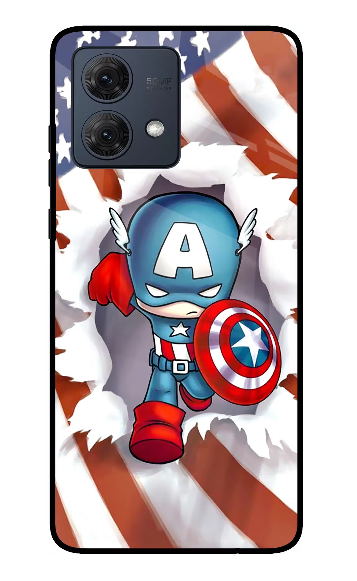 Captain America Moto G54 5G Glass Case Back Cover by Casekaro