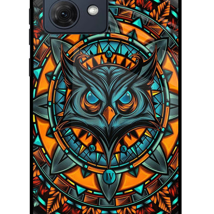 Angry Owl Art Moto G54 5G Glass Case Back Cover by Casekaro