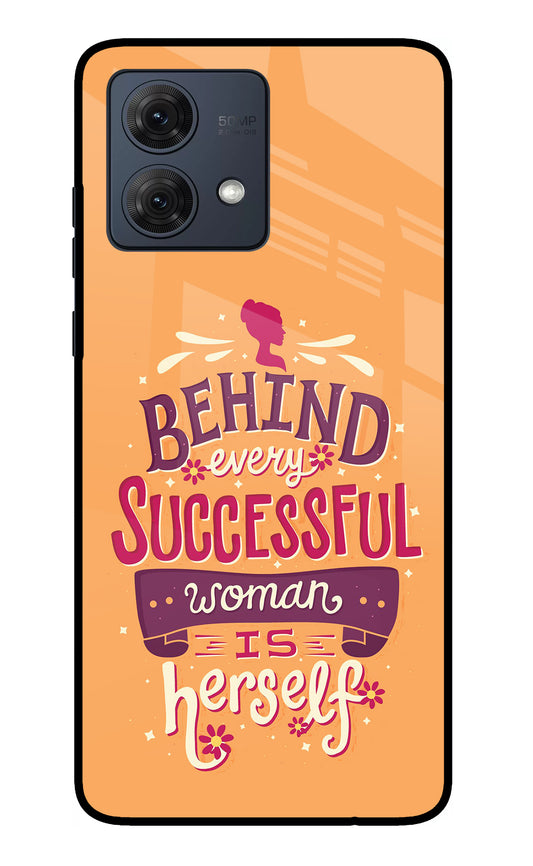 Behind Every Successful Woman There Is Herself Moto G54 5G Glass Case