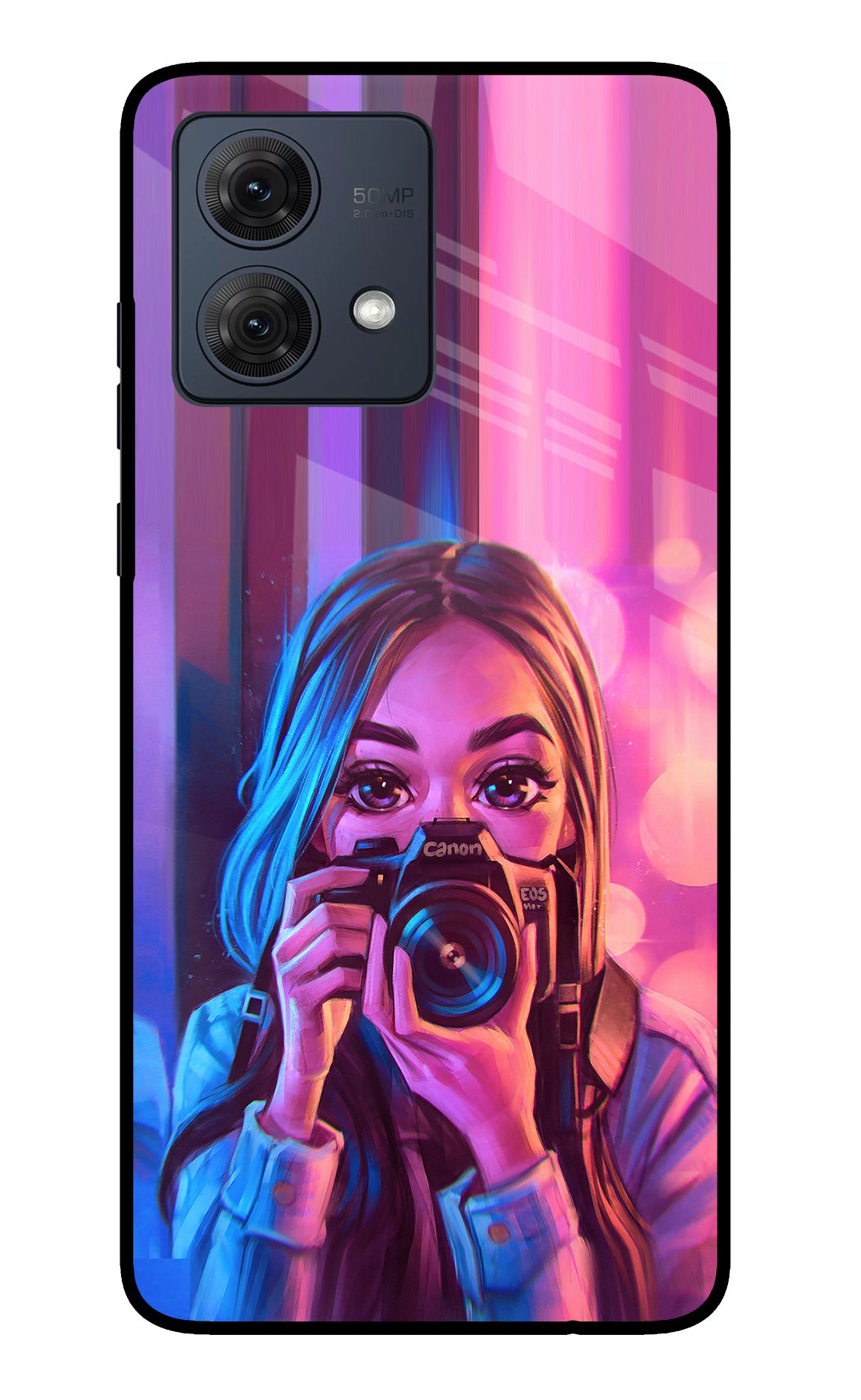 Girl Photographer Moto G54 5G Glass Case