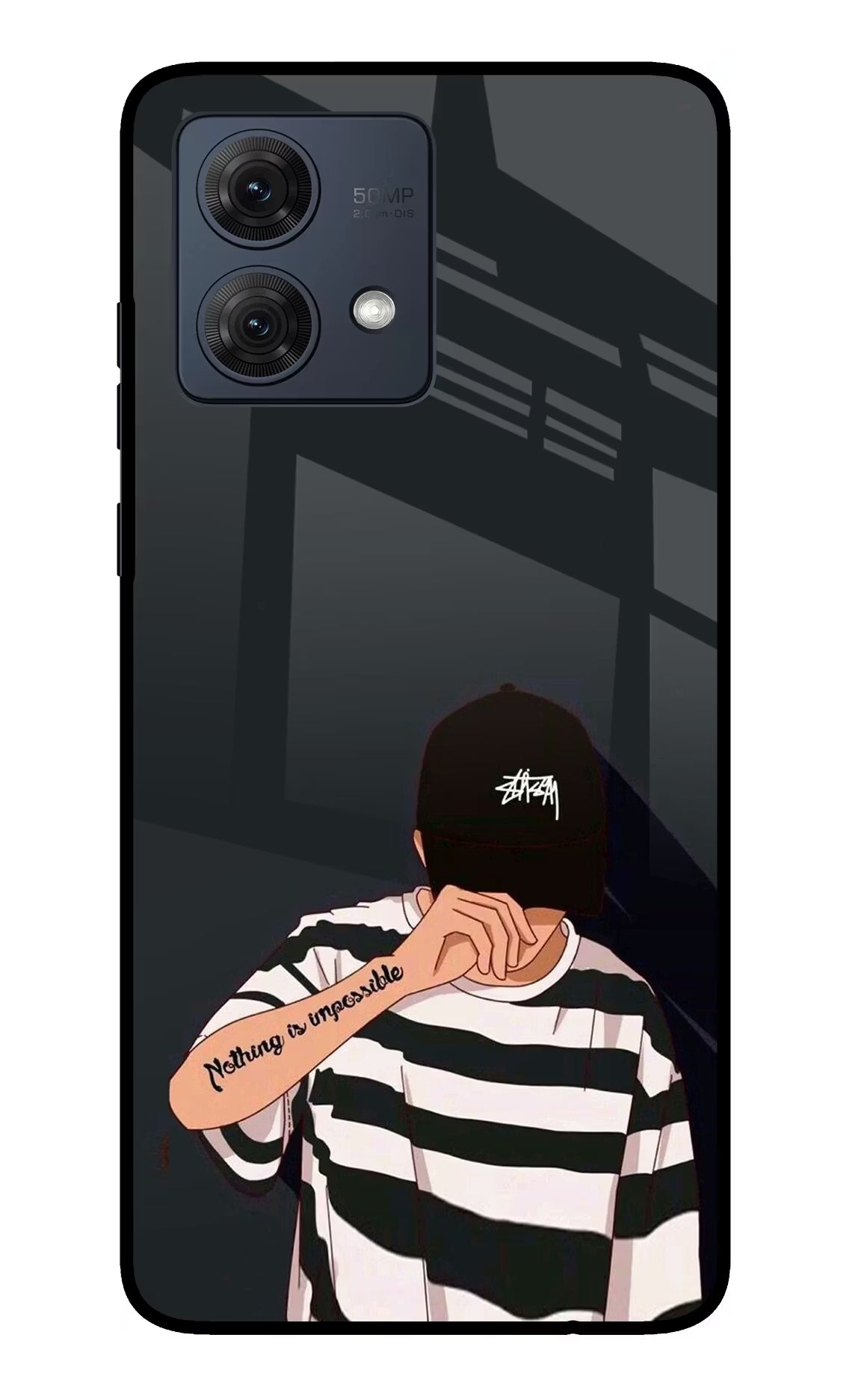 Aesthetic Boy Moto G54 5G Glass Case Back Cover by Casekaro