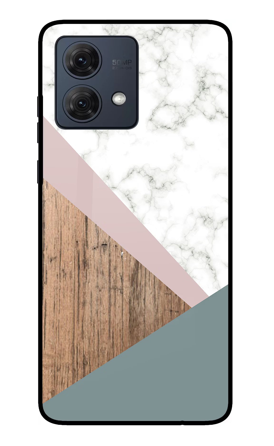 Marble wood Abstract Moto G54 5G Glass Case Back Cover by Casekaro