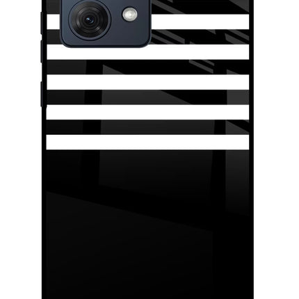 Black and White Print Moto G54 5G Glass Case