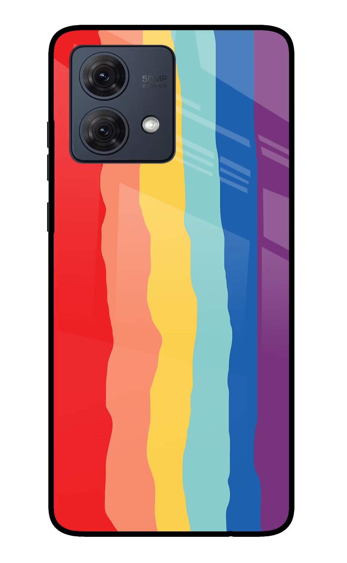 Rainbow Moto G54 5G Glass Case Back Cover by Casekaro