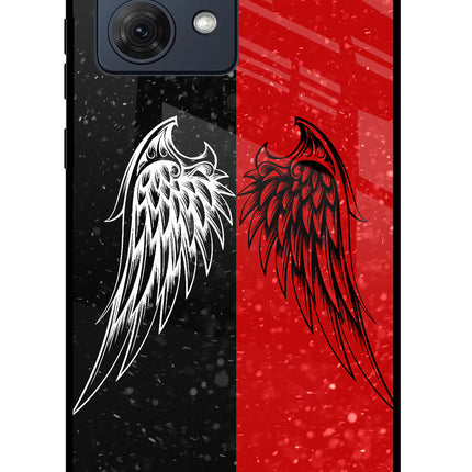 Wings Moto G54 5G Glass Case Back Cover by Casekaro