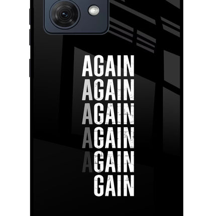 Again Again Gain Moto G54 5G Glass Case Back Cover by Casekaro