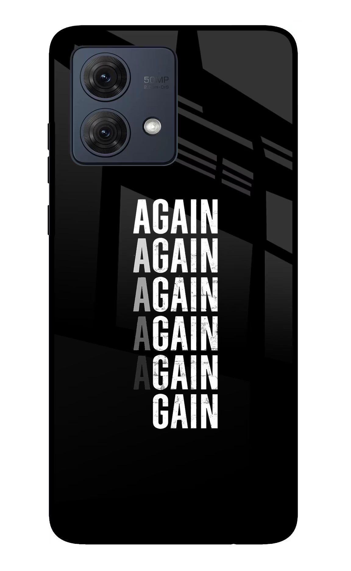 Again Again Gain Moto G54 5G Glass Case Back Cover by Casekaro