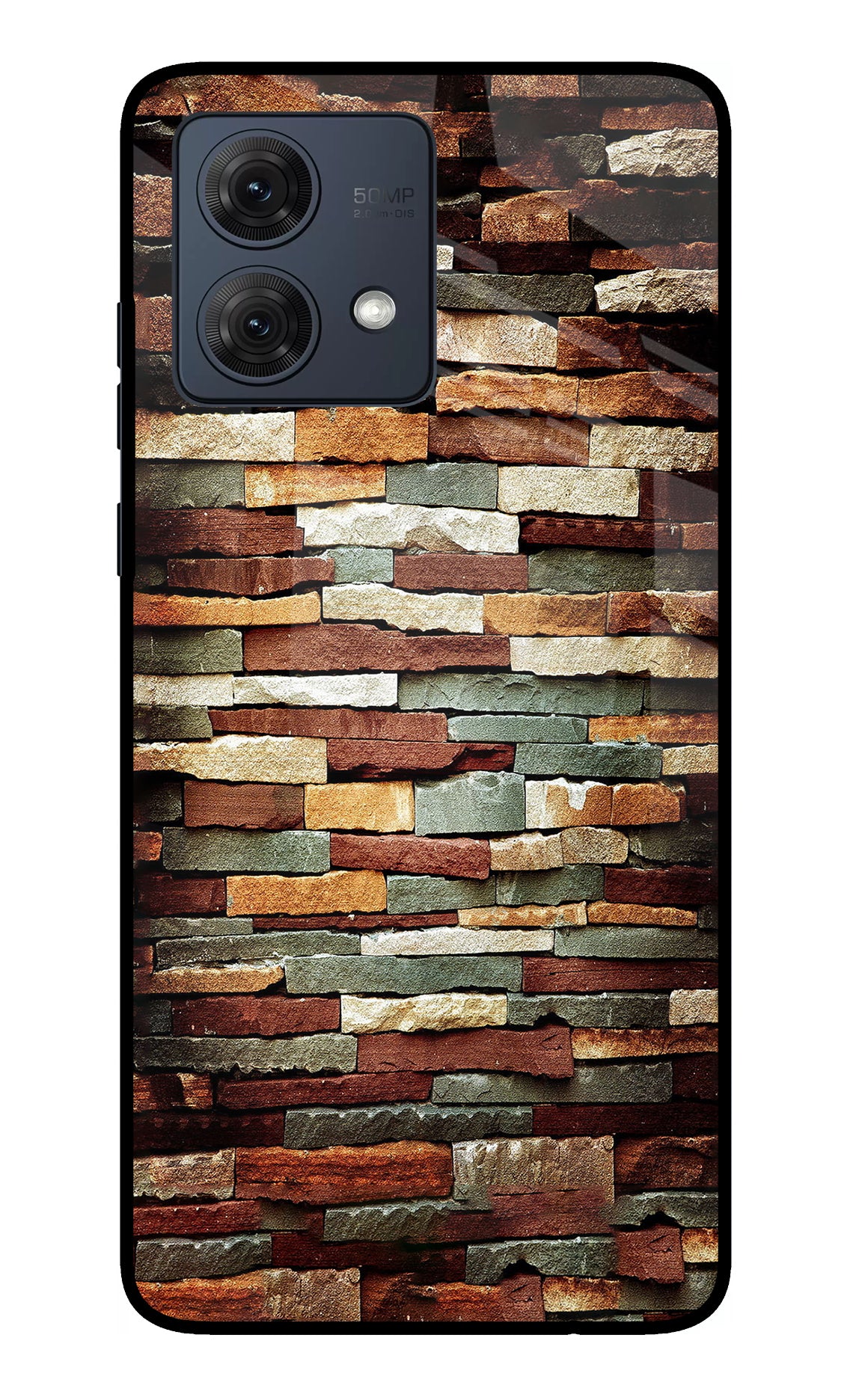 Bricks Pattern Moto G54 5G Glass Case