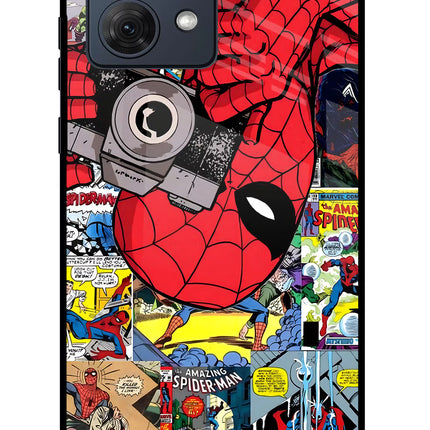 Spider Man Moto G54 5G Glass Case Back Cover by Casekaro
