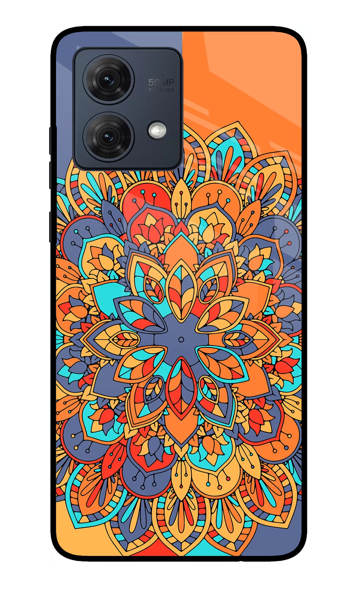 Color Mandala Moto G54 5G Glass Case Back Cover by Casekaro