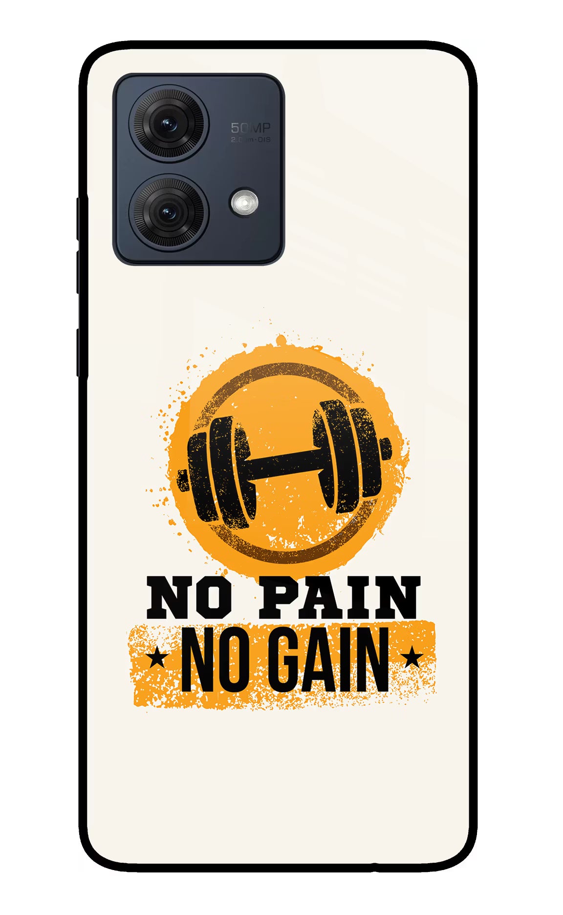No Pain No Gain Moto G54 5G Glass Case Back Cover by Casekaro