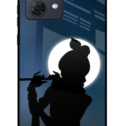 Shri Krishna Silhouette Moto G54 5G Glass Case Back Cover by Casekaro