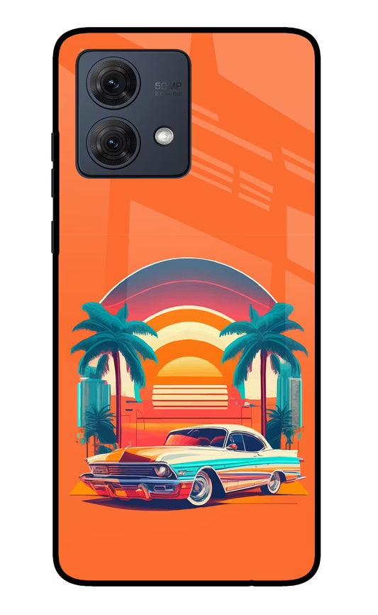 Palm Drive 80s Moto G54 5G Glass Case