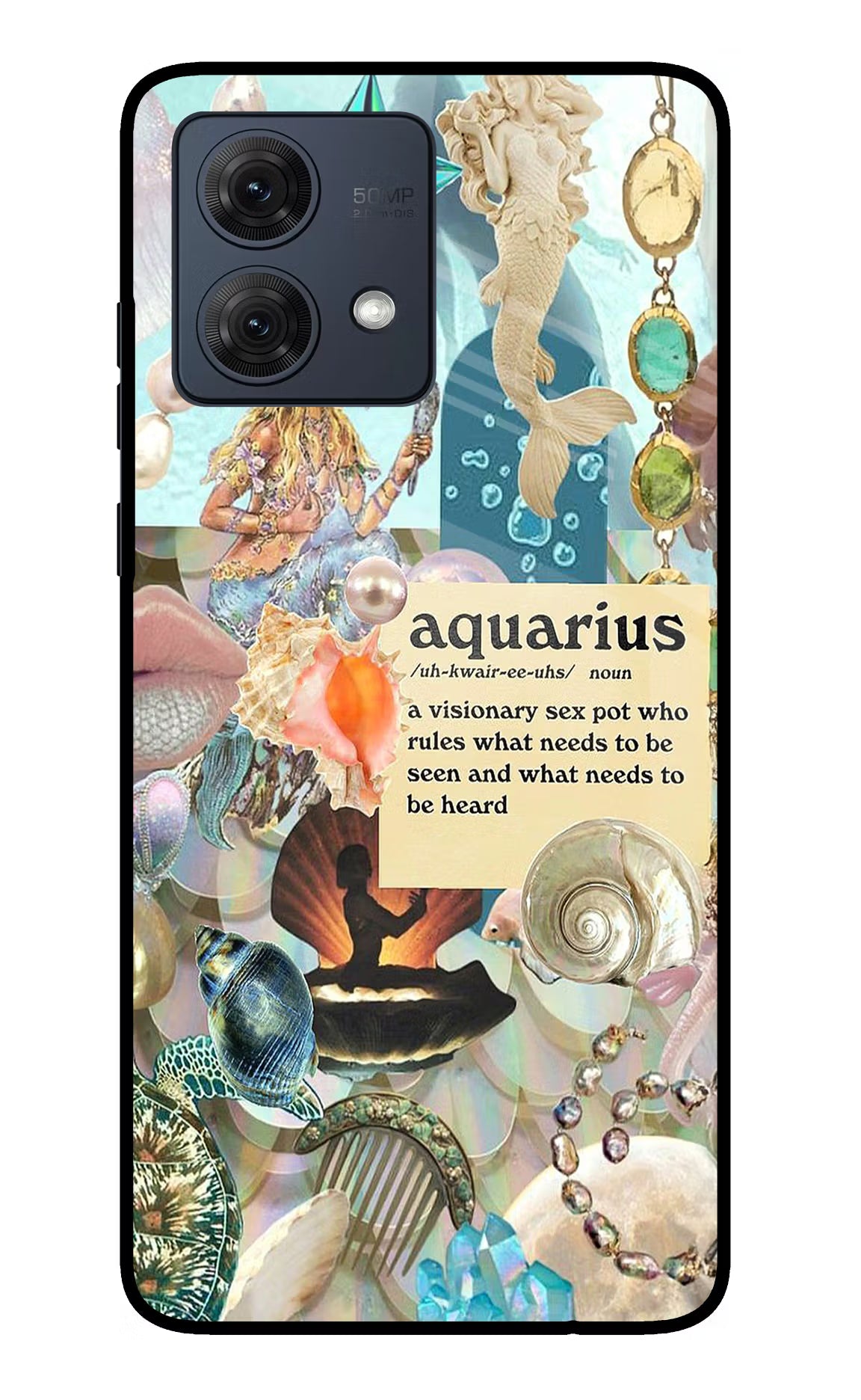 Aquarius Zodiac Moto G54 5G Glass Case Back Cover by Casekaro