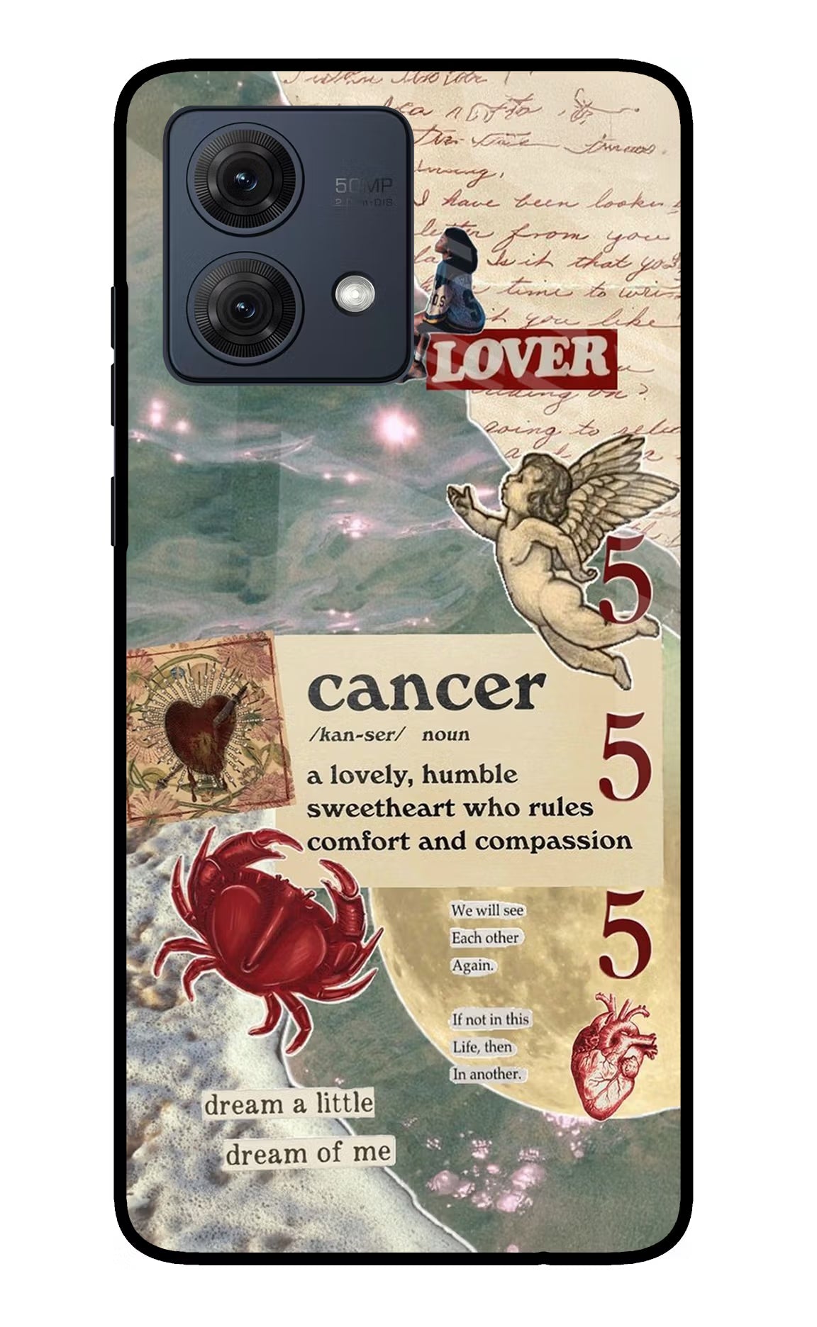 Cancer Zodiac Moto G54 5G Glass Case Back Cover by Casekaro
