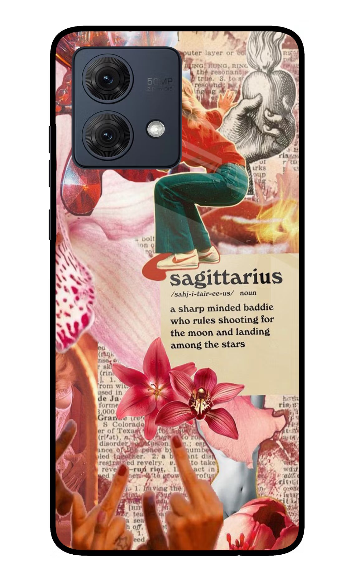 Sagittarius Zodiac Moto G54 5G Glass Case Back Cover by Casekaro