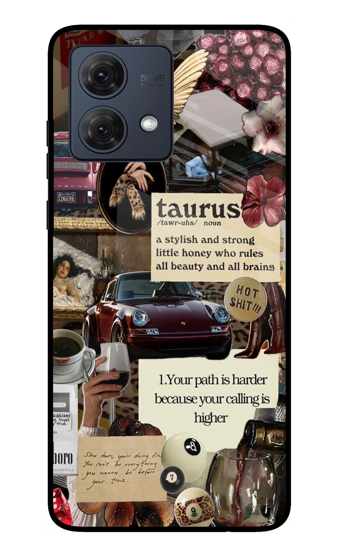 Taurus Zodiac Moto G54 5G Glass Case Back Cover by Casekaro