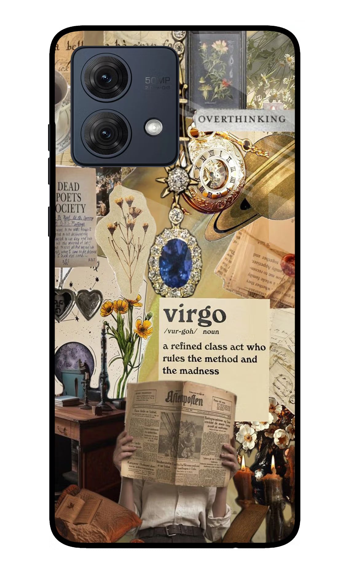Virgo Zodiac Moto G54 5G Glass Case Back Cover by Casekaro