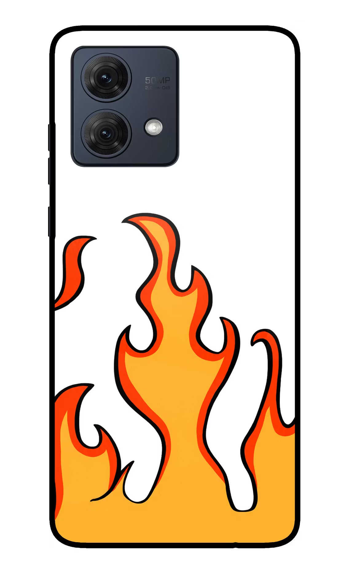 Fired Up – White Moto G54 5G Glass Case