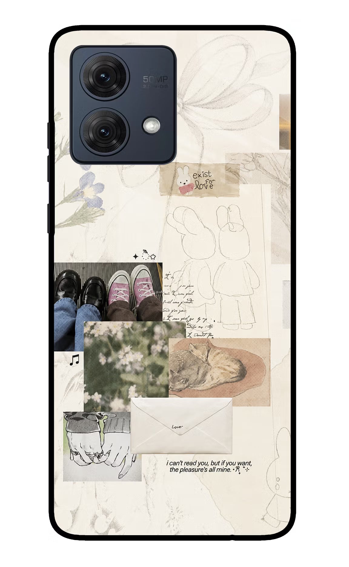 Soft Aesthetic Moto G54 5G Glass Case