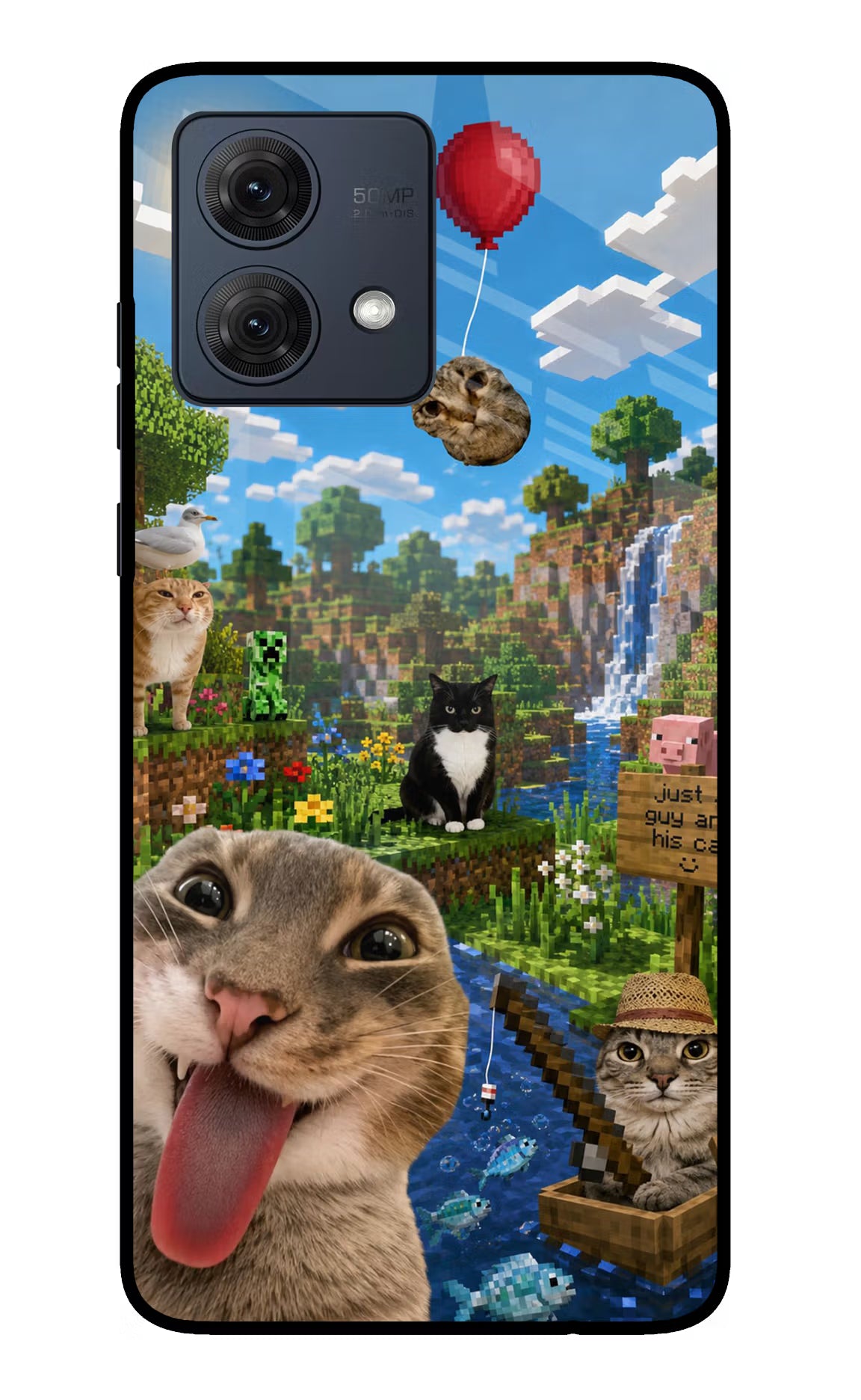 Minecraft Cat Chaos Moto G54 5G Glass Case