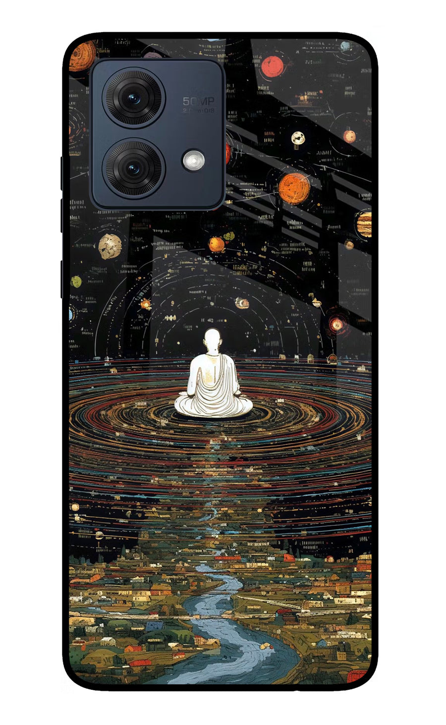 Space Monk Moto G54 5G Back Cover, Glass case
