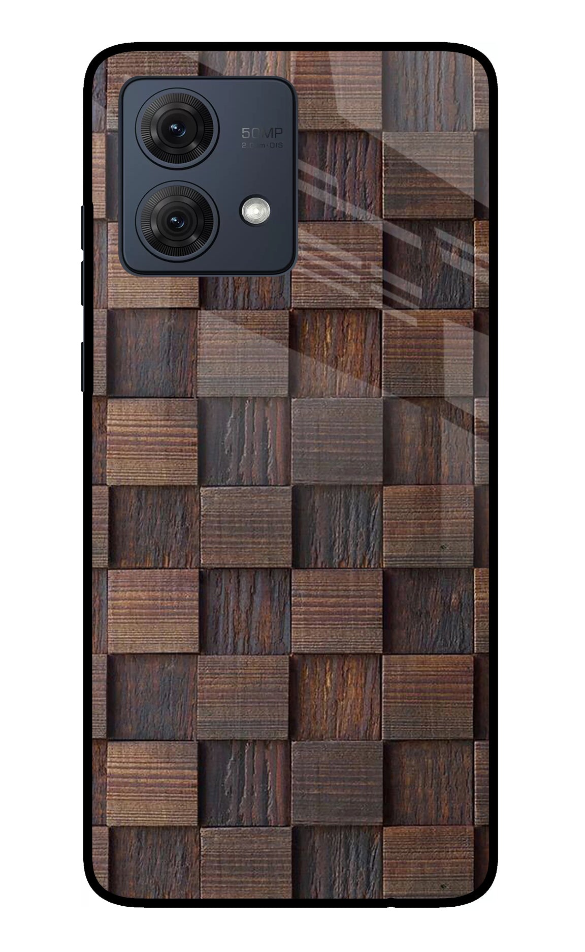 Wooden Cube Design Moto G84 5G Glass Case