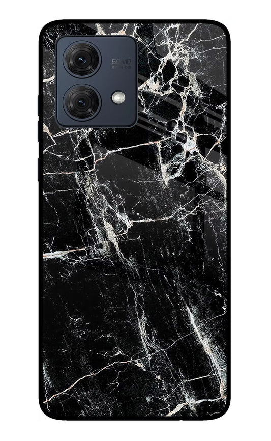 Black Marble Texture Moto G84 5G Glass Case