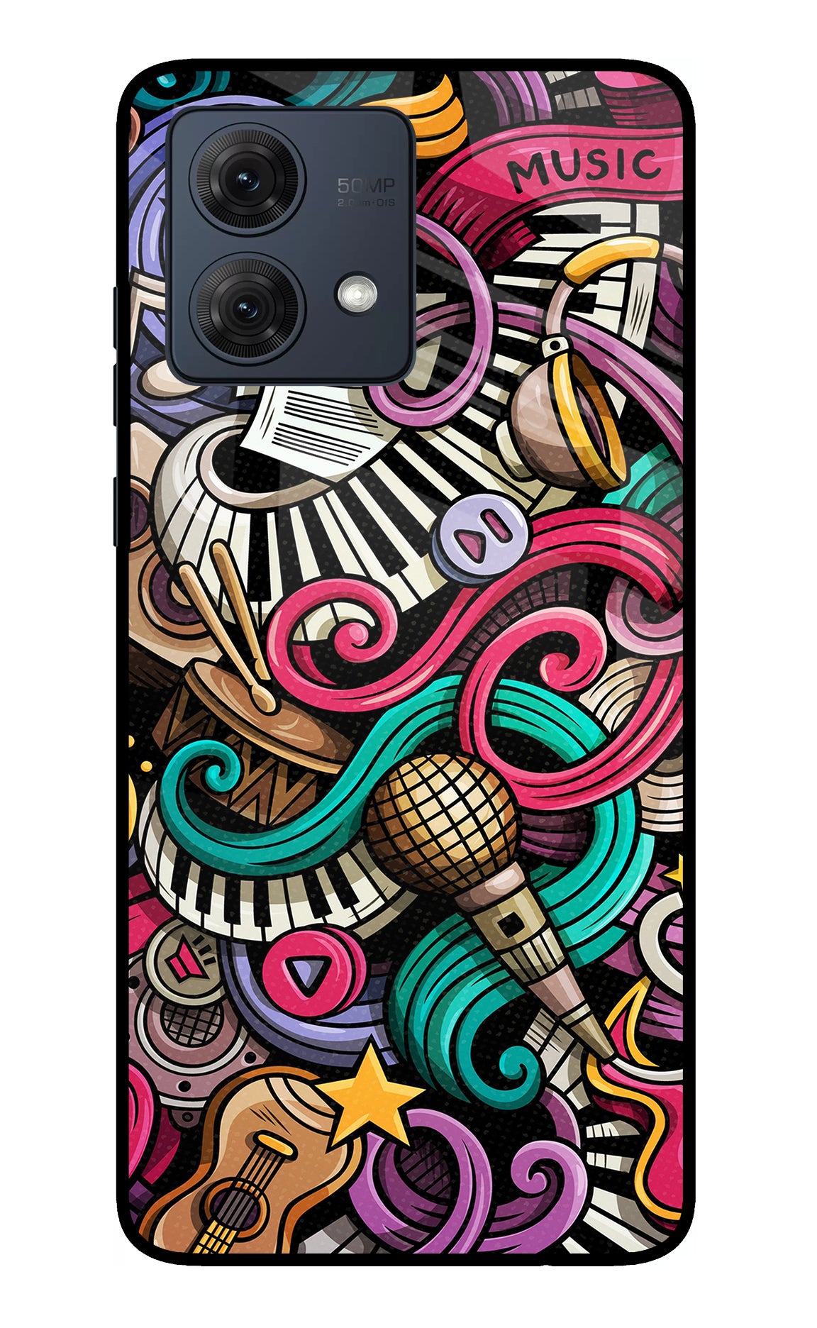 Music Abstract Moto G84 5G Glass Case