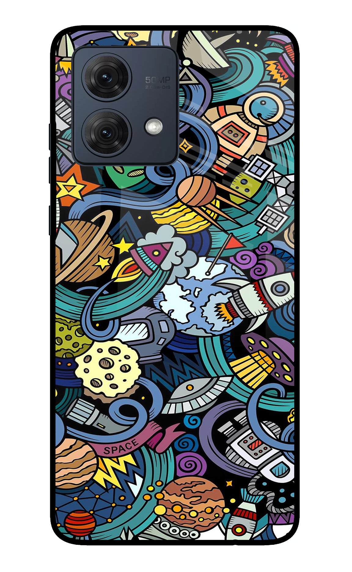 Space Abstract Moto G84 5G Glass Case