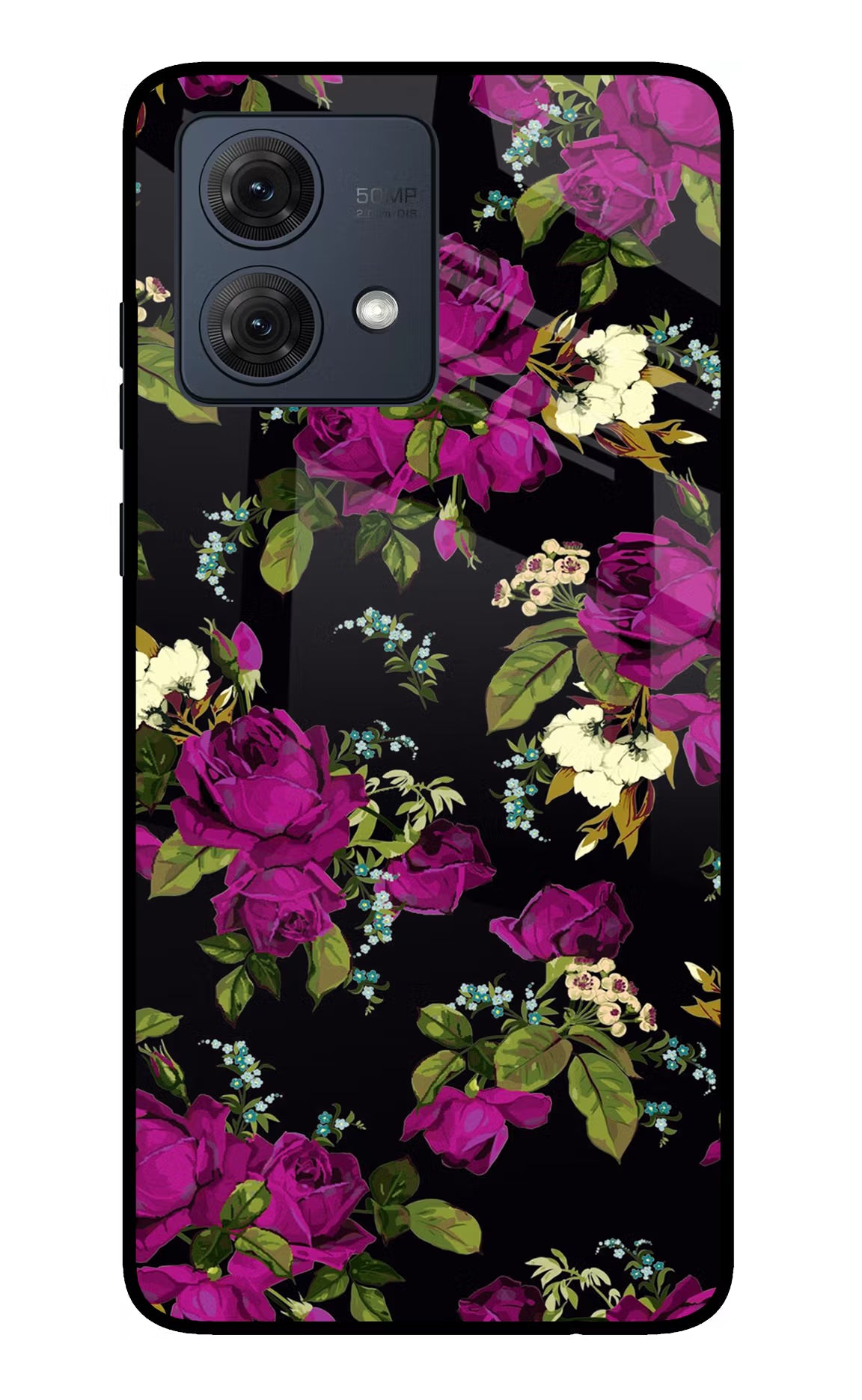 Flowers Moto G84 5G Glass Case Back Cover by Casekaro
