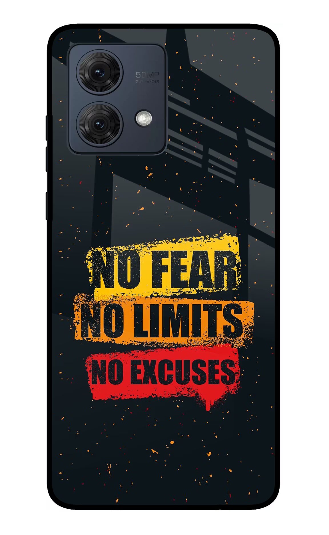 No Fear No Limits No Excuse Moto G84 5G Glass Case Back Cover by Casekaro