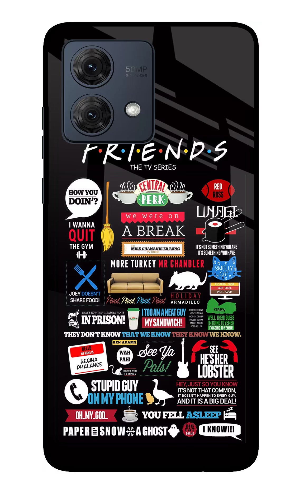 FRIENDS Moto G84 5G Glass Case Back Cover by Casekaro