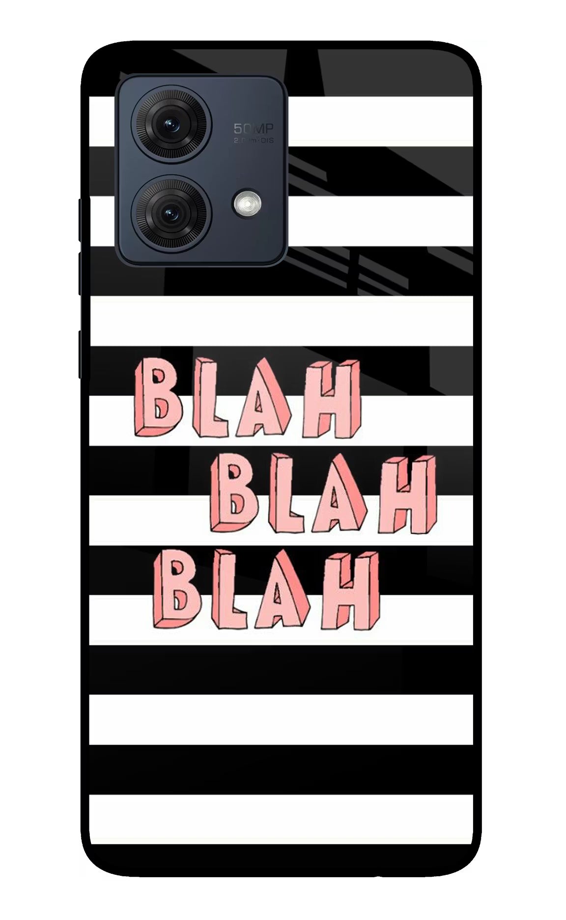Blah Blah Blah Moto G84 5G Glass Case Back Cover by Casekaro