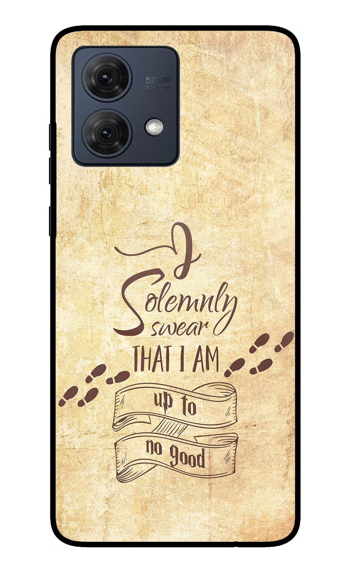 I Solemnly swear that i up to no good Moto G84 5G Glass Case Back Cover by Casekaro