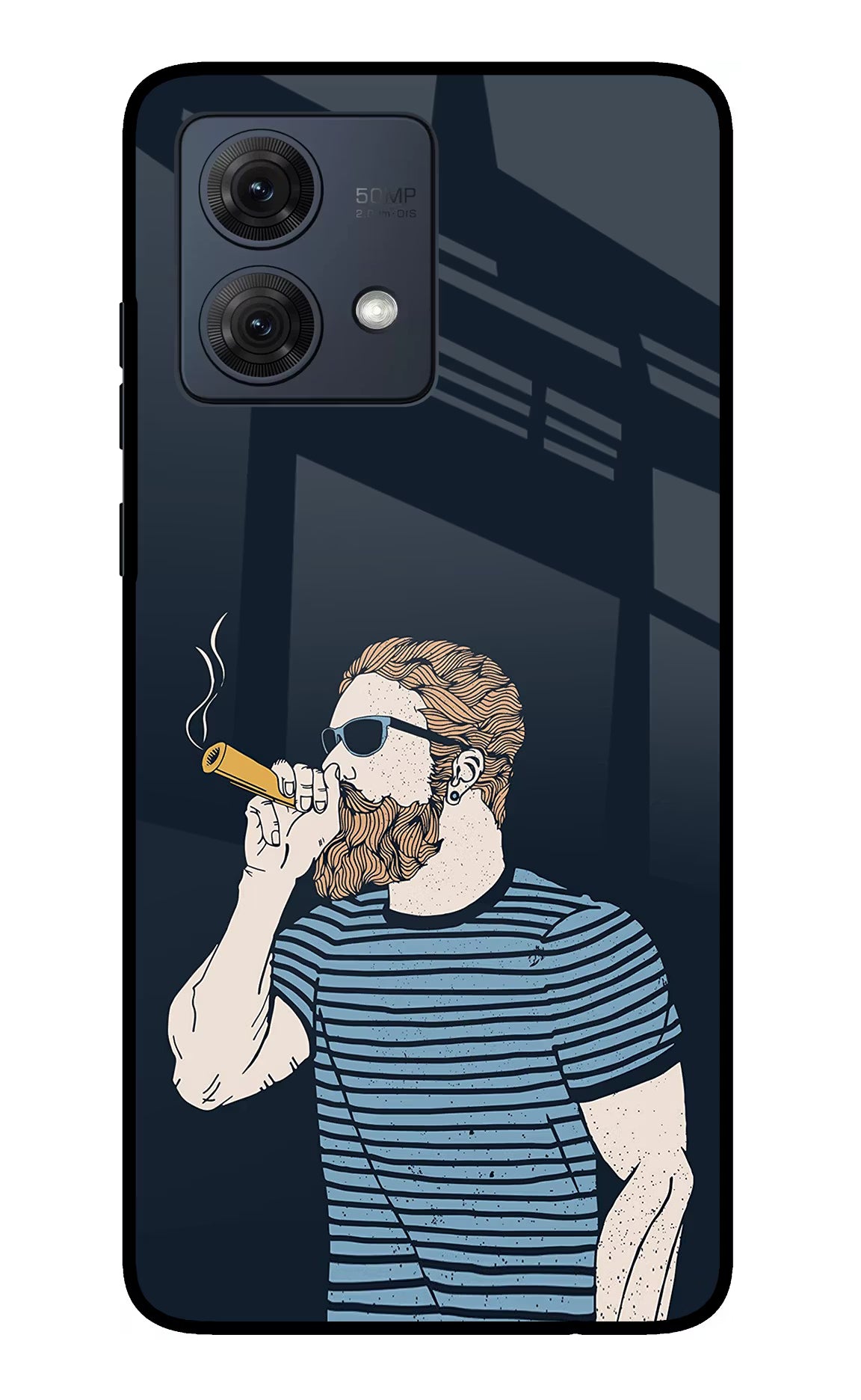 Smoking Moto G84 5G Glass Case Back Cover by Casekaro