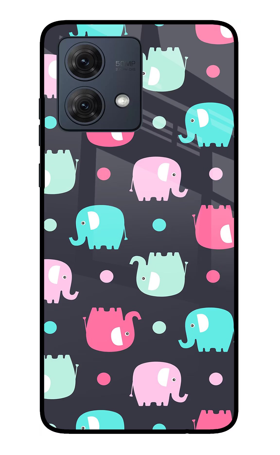 Elephants Moto G84 5G Glass Case Back Cover by Casekaro